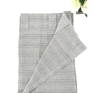 Weavetex Linen Blend Semi Sheer Curtain Panel Gray Stripe 54" x 88" Loop Tab Top